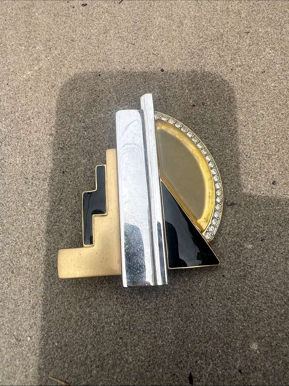 Art Deco Style Brooch with Geometric Design